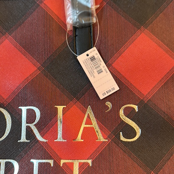 Victoria’s Secret Red/Black Checkered Tote - Picture 2 of 2